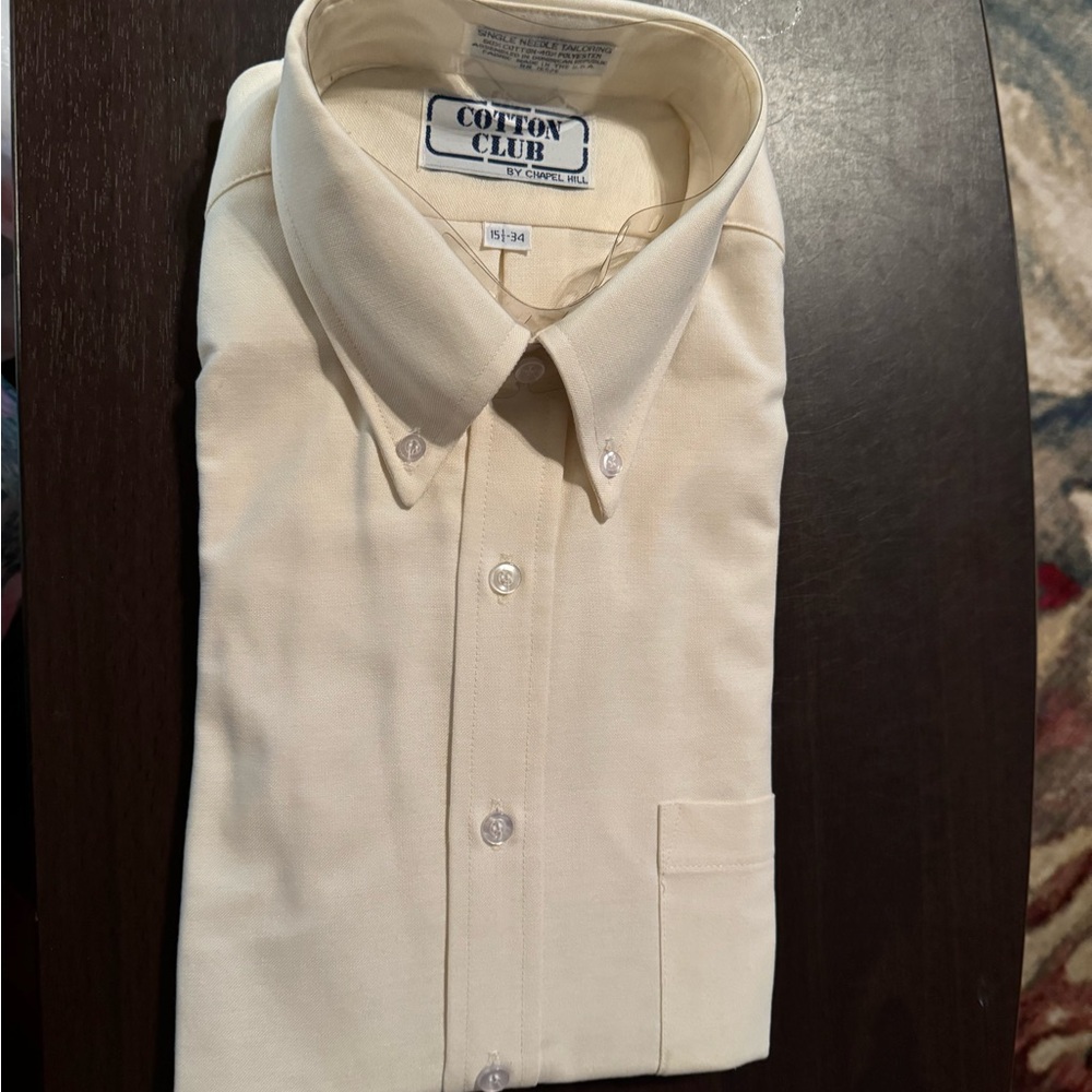 New old stock, single needle, cotton club, Chapel Oxford shirt 15 1/2